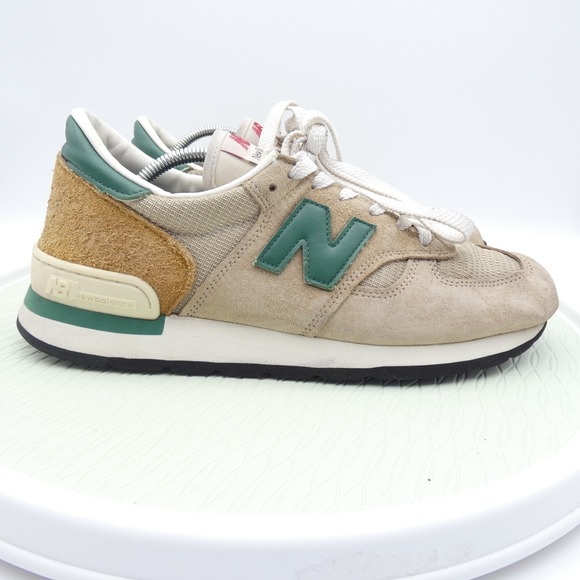 New Balance Other - New Balance 990v1 02134 Mens Athletic Shoes Tan Green Suede Lace Up Made In USA
